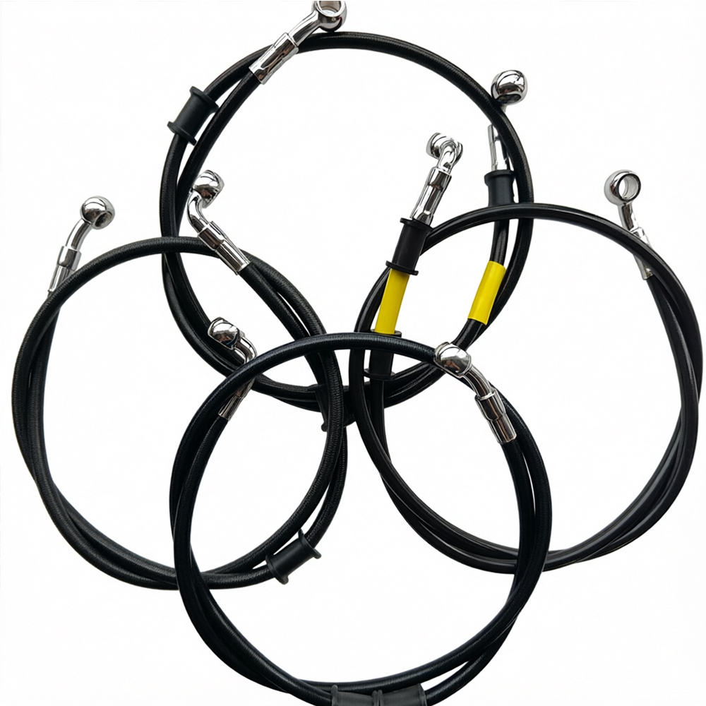สีดำ 28 ° -90 °   สายเบรกไฮดรอ - Brake Line Motorcycle บทวิจารณ์และราคา