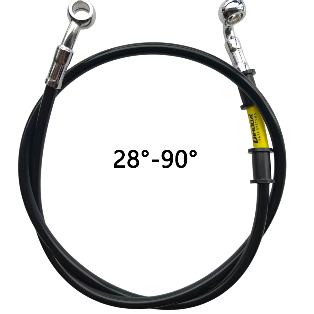 สีดำ 28 ° -90 °   สายเบรกไฮดรอ - Brake Line Motorcycle บทวิจารณ์และราคา